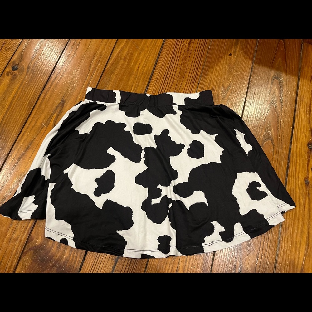 Cow Printed Soft Fabric Skirt